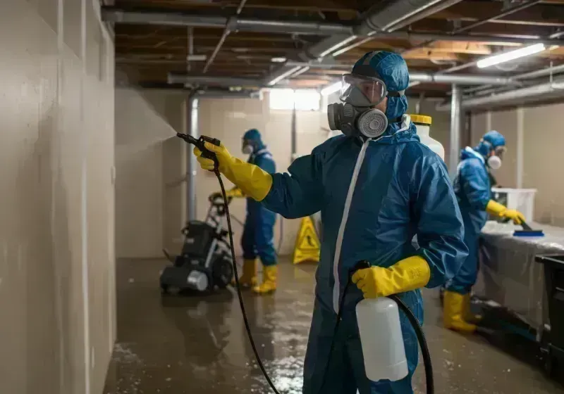 Basement Sanitization and Antimicrobial Treatment process in West Peoria, IL